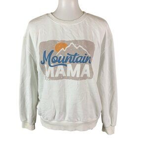 12PM By Mon Ami Mountain Mama Graphic Sweatshirt White Medium Cottagecore